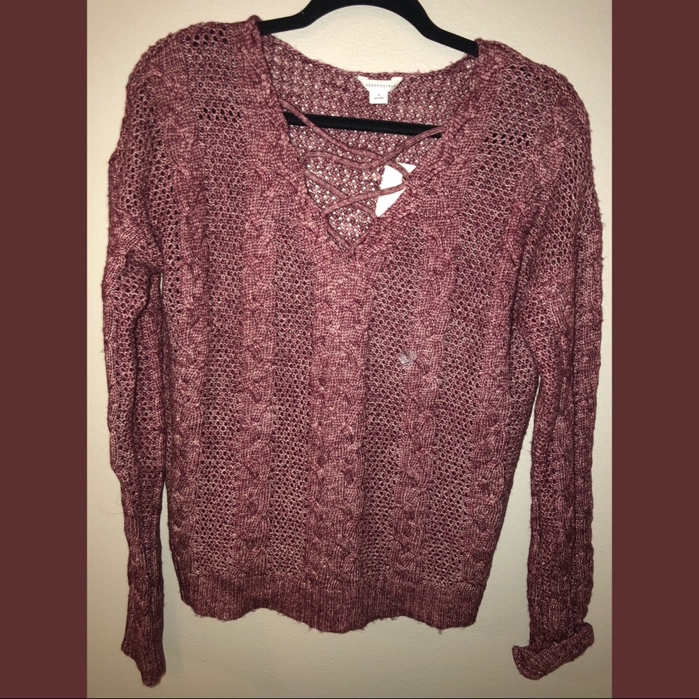 Aeropostale v-neck cross sweater.